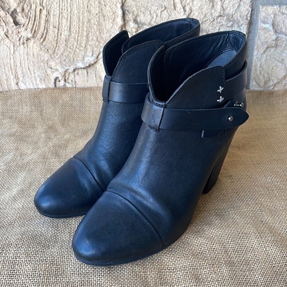 Rag & Bone Harrow boots black Ankle Leather Size 36 1/2 - Picture 1 of 12